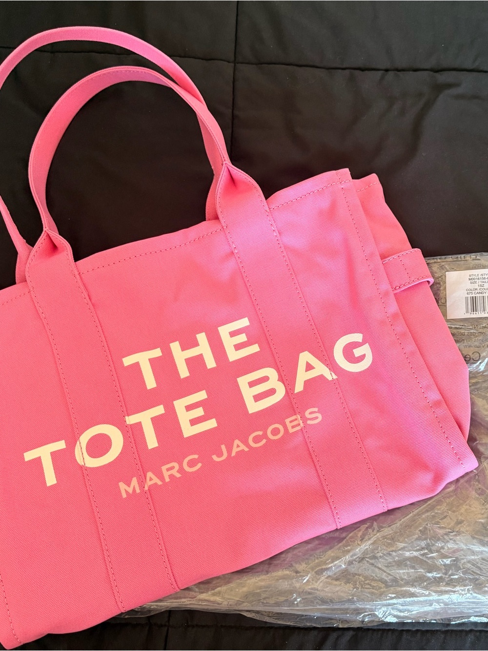 Marc Jacobs Pink Canvas Tote Bag with Logo